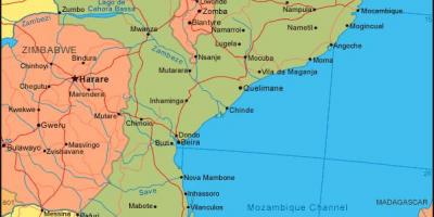 Mapa de Mozambique costa