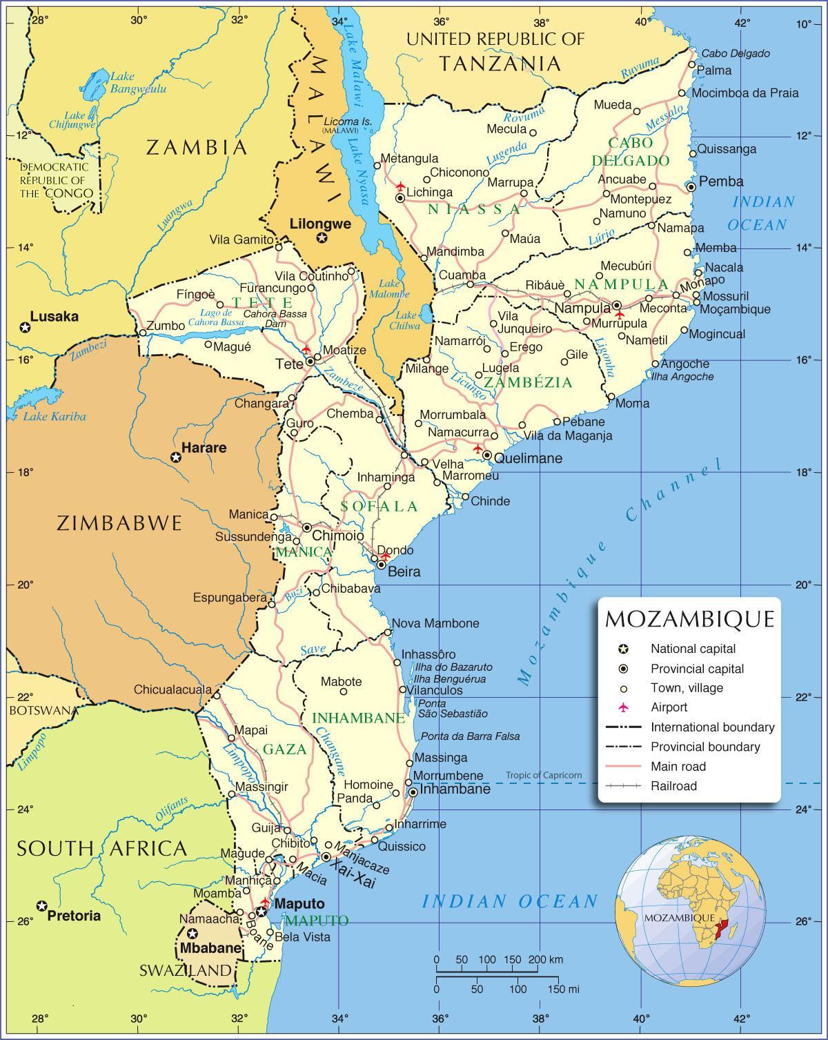 Mozambique, maputo mapa