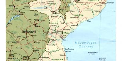 Mapa de estradas Mozambique