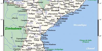 Mapa de Mozambique cidades