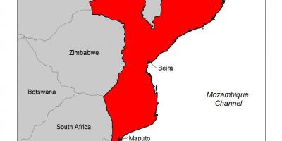 Mapa de Mozambique, a malaria